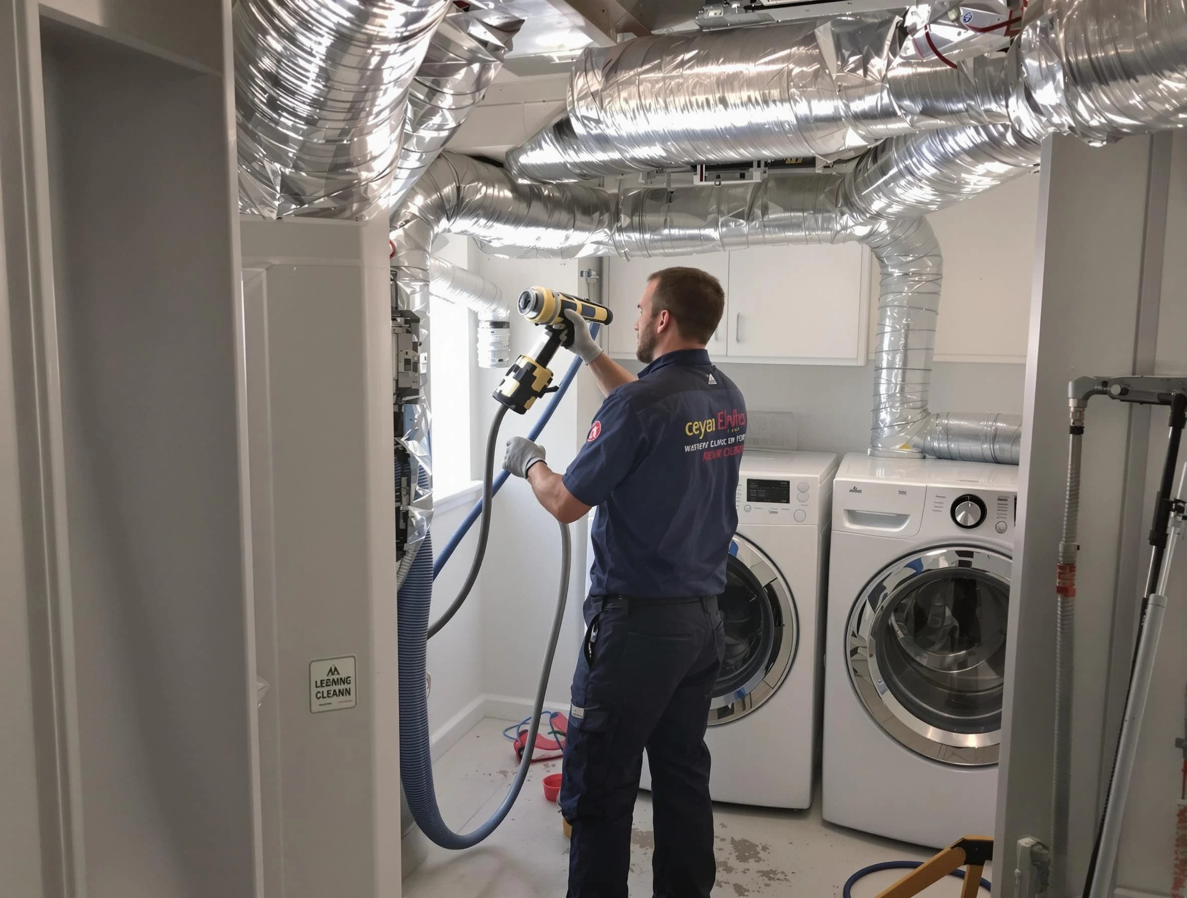 Center Dryer Vent Cleaning specialist using advanced equipment for thorough duct cleaning in Center