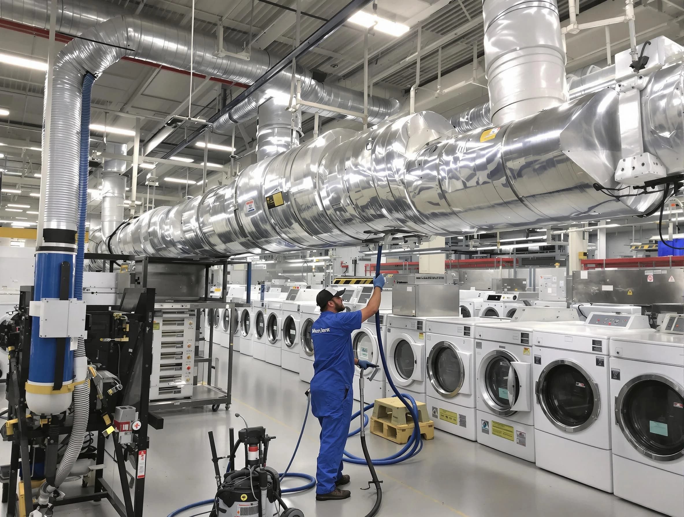 Center Dryer Vent Cleaning team performing heavy-duty industrial dryer vent cleaning in Center