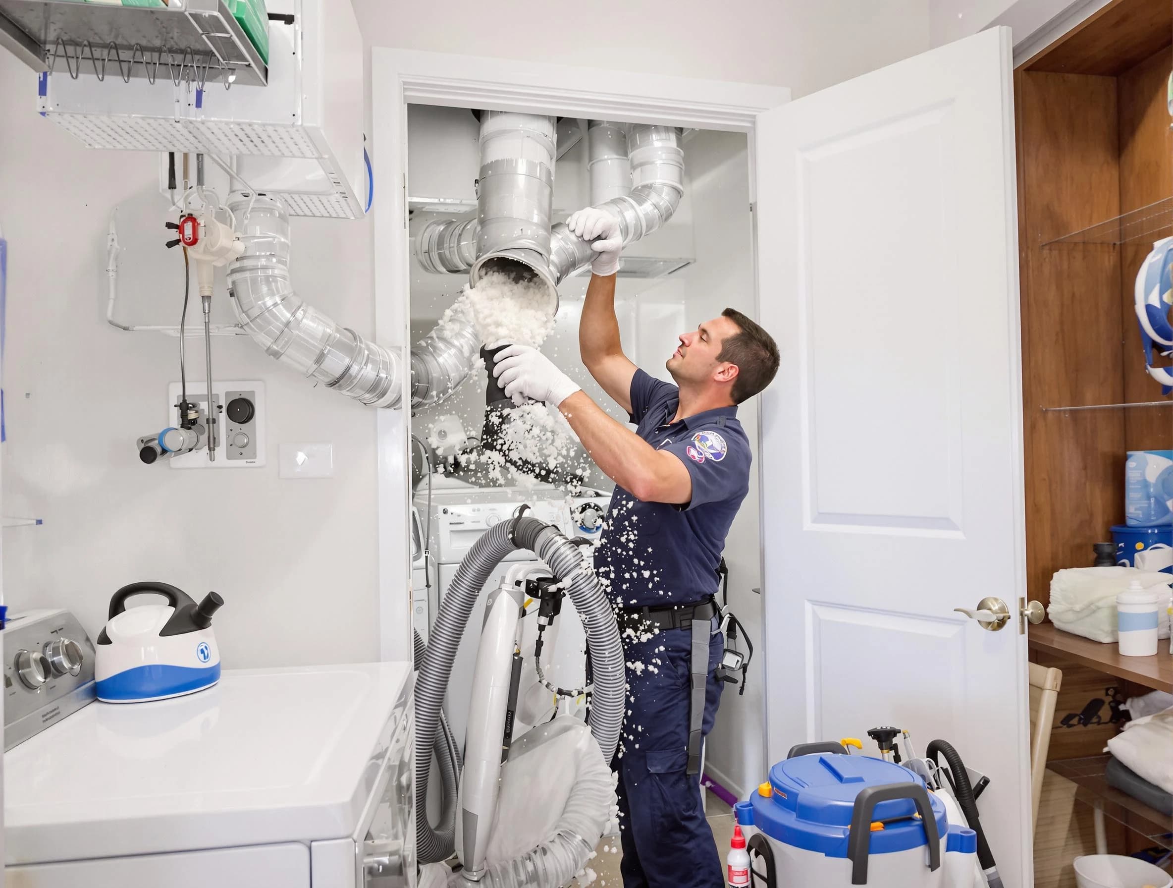 Center Dryer Vent Cleaning technician delivering thorough residential dryer vent cleaning service in Center