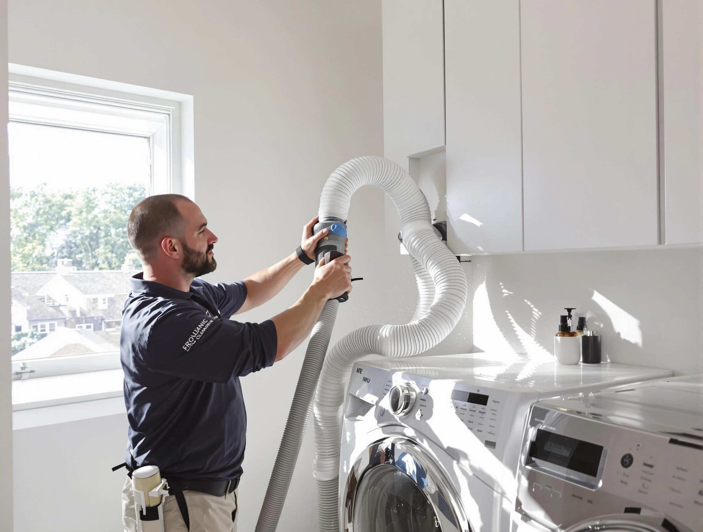 Certified Center Dryer Vent Cleaning technician performing dryer vent cleaning in Center
